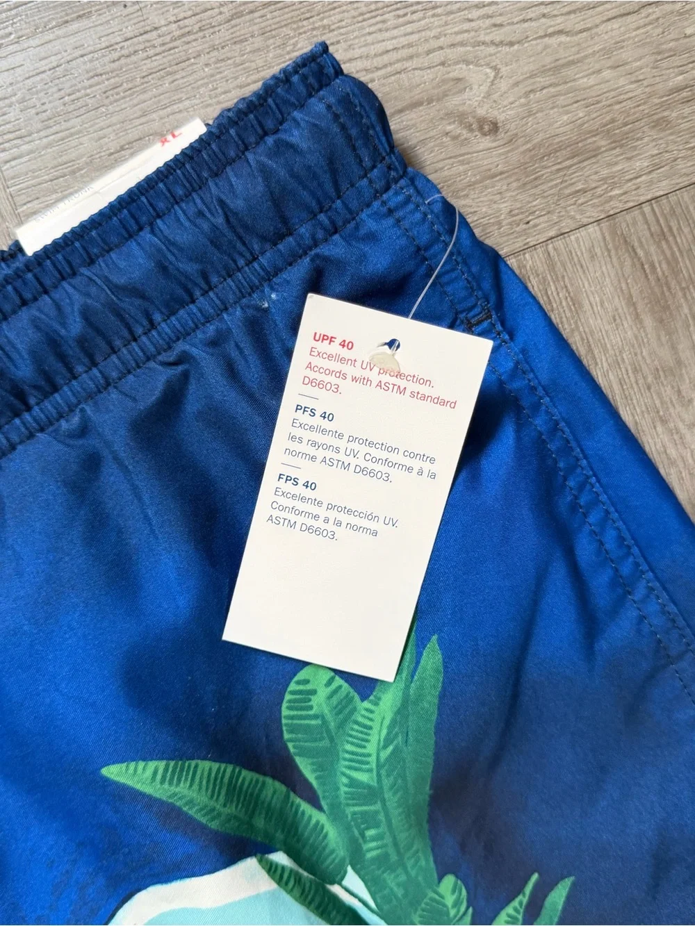 NEW Men’s XL Old Navy Swim Trunks Shorts Pink Flamingo UPF 40 Swimsuit X-Large